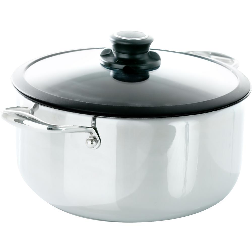 Black Cube Black Cube 7.5 qt. Stainless Steel Nonstick Stock Pot with Glass LidBC528 The Home