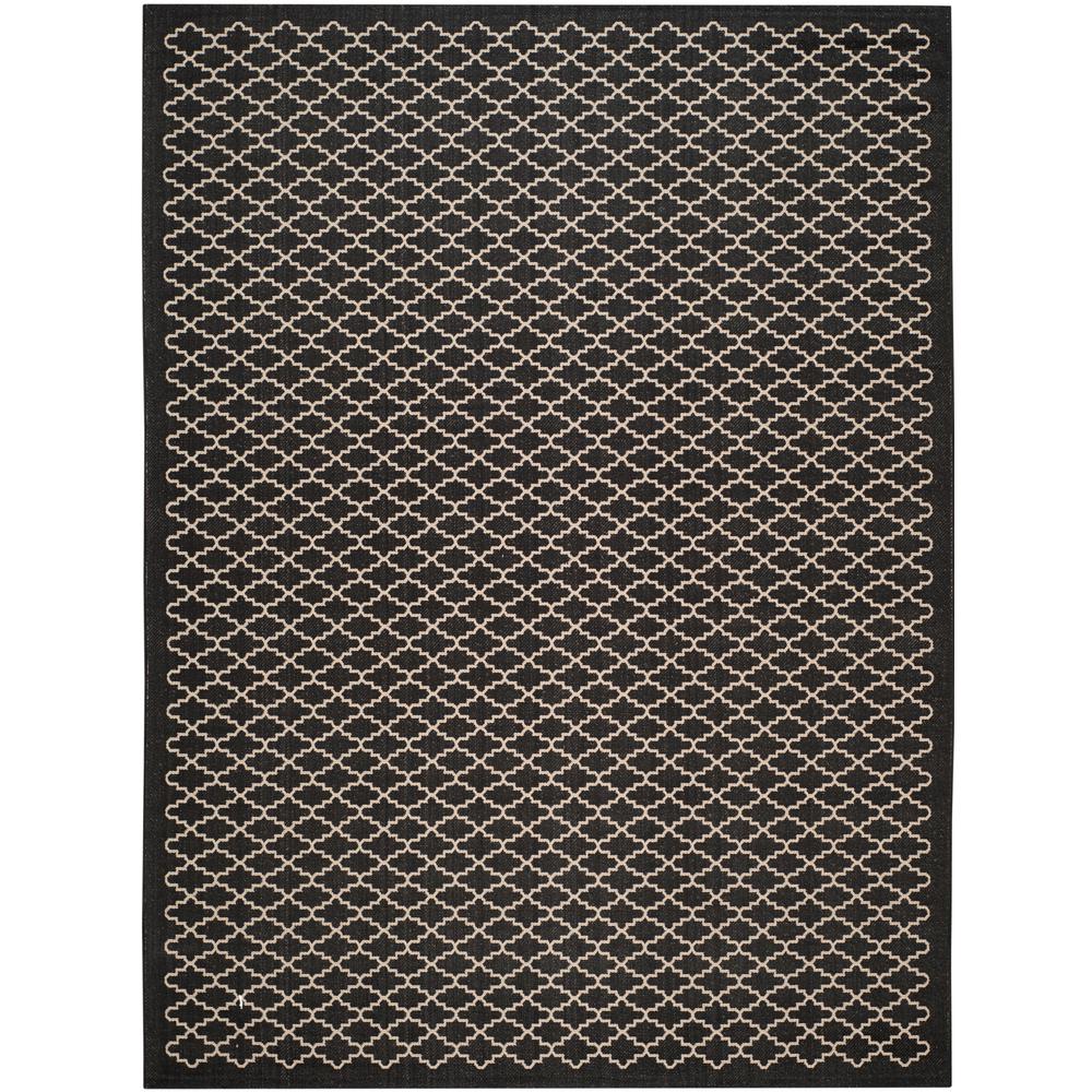 Safavieh Courtyard Black/Beige 9 ft. x 12 ft. Indoor/Outdoor Area Rug