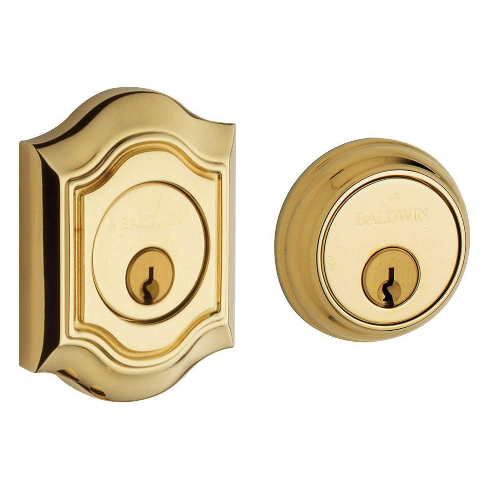 Baldwin 2 18 In Bethpage Double Cylinder Door Prep Lifetime Polished Brass Deadbolt 8238003 6100