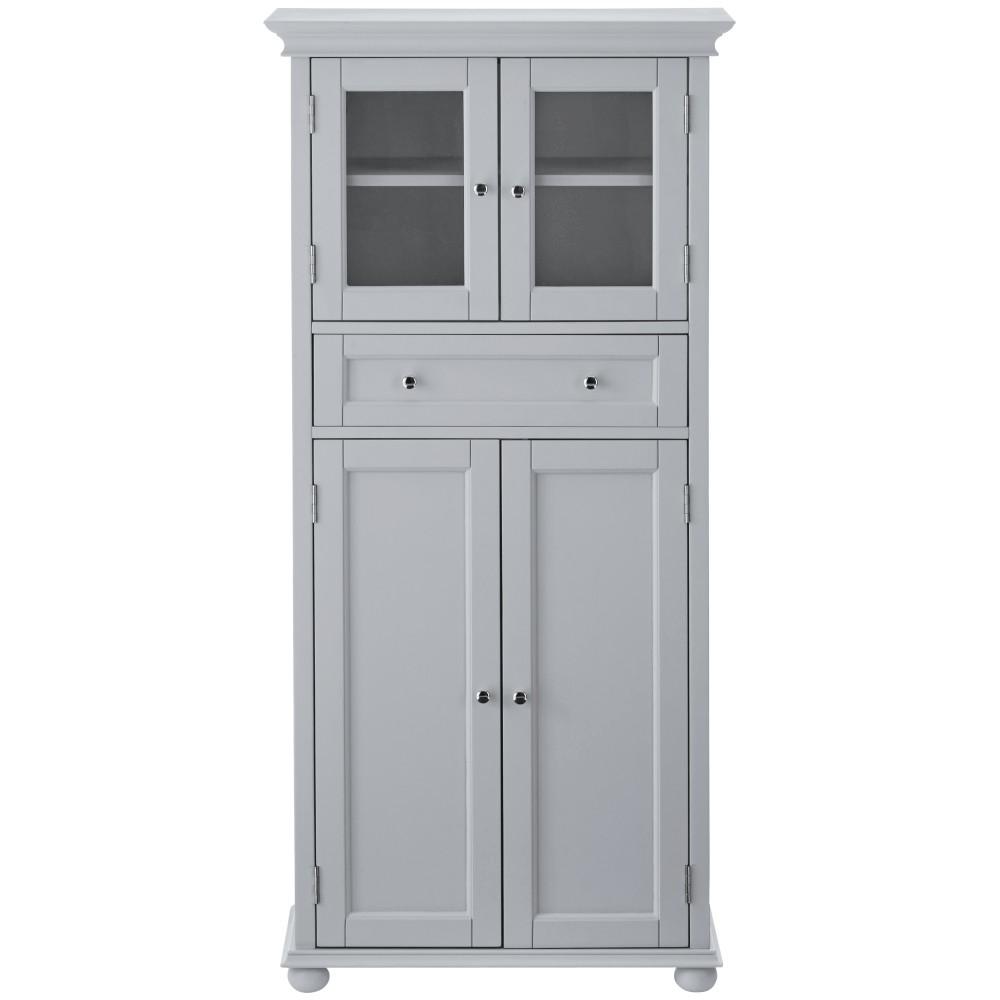 Hampton Harbor 25 in. W 4-Door Tall Cabinet in Dove Grey