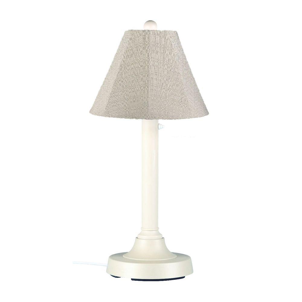 Patio Living Concepts San Juan 30 In White Outdoor Table Lamp With Patio Living Concepts San Juan 30 In White Outdoor Table Lamp With Silver Linen Shade