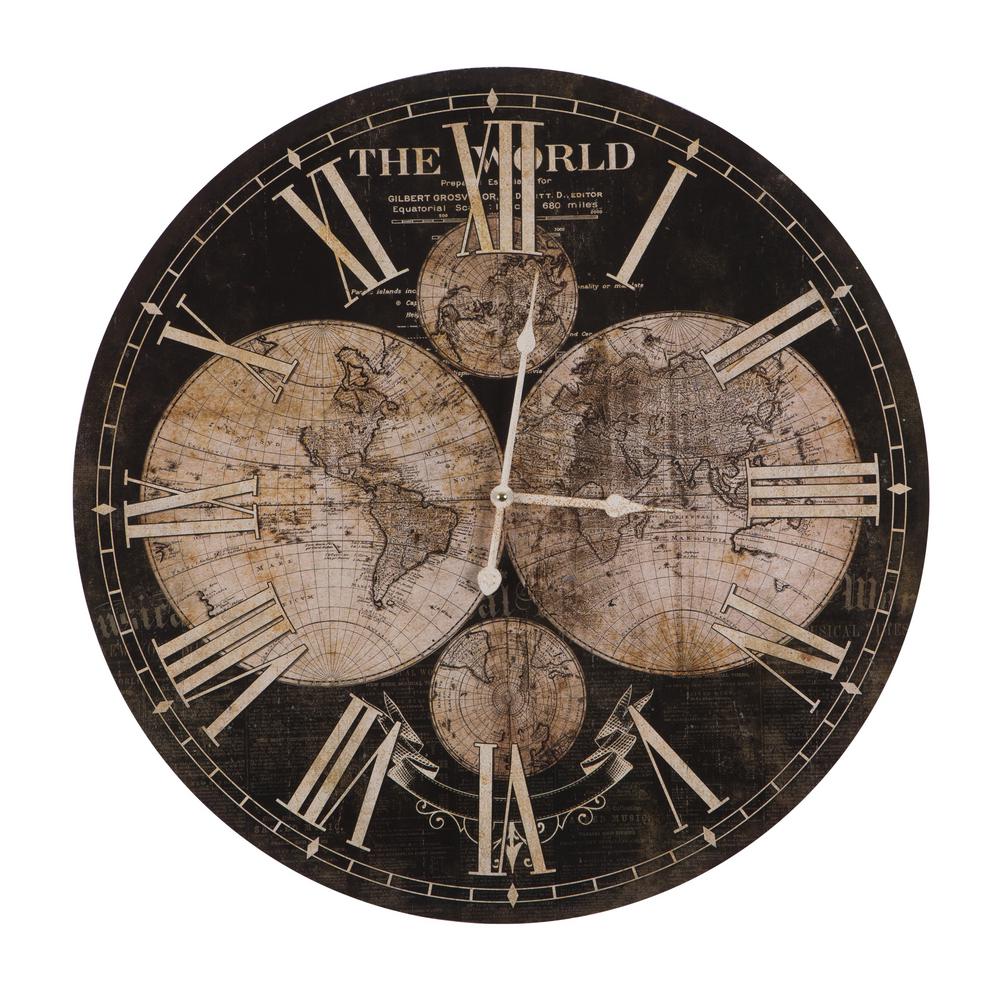 Yosemite Home Decor Wall Clocks The Depot Waking The World Black Gold Round Wall Clock