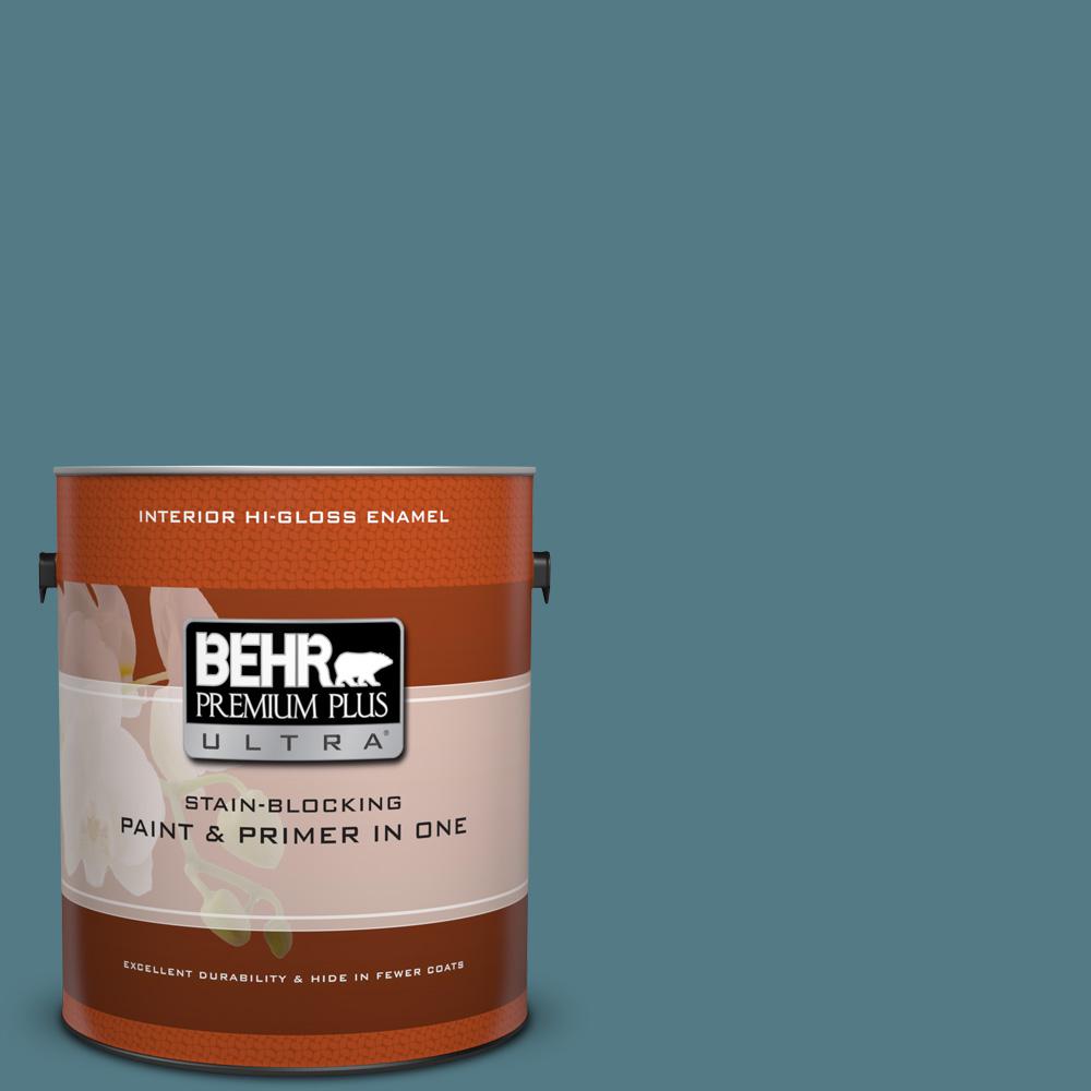 BEHR Premium Plus Ultra 1 gal. M4901 Breezy Blue HiGloss Enamel