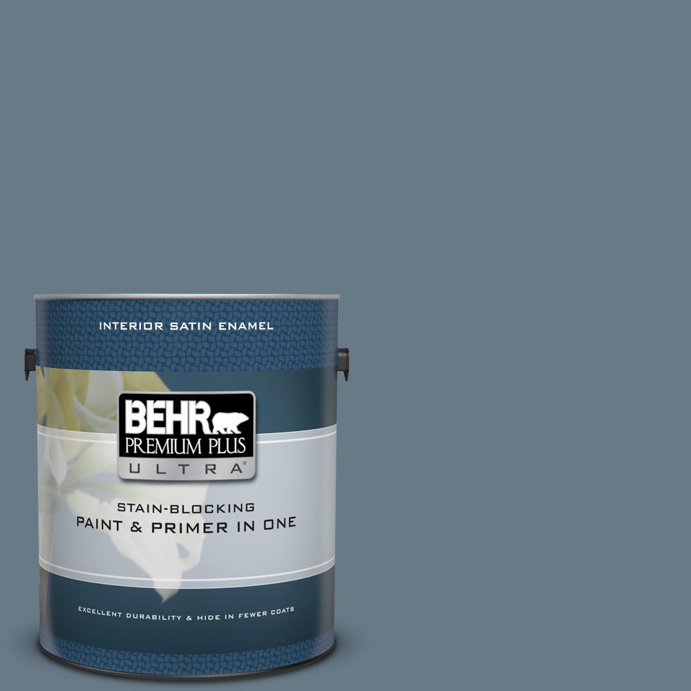 BEHR Premium Plus Ultra 1 gal. N4905 Charcoal Blue Satin Enamel