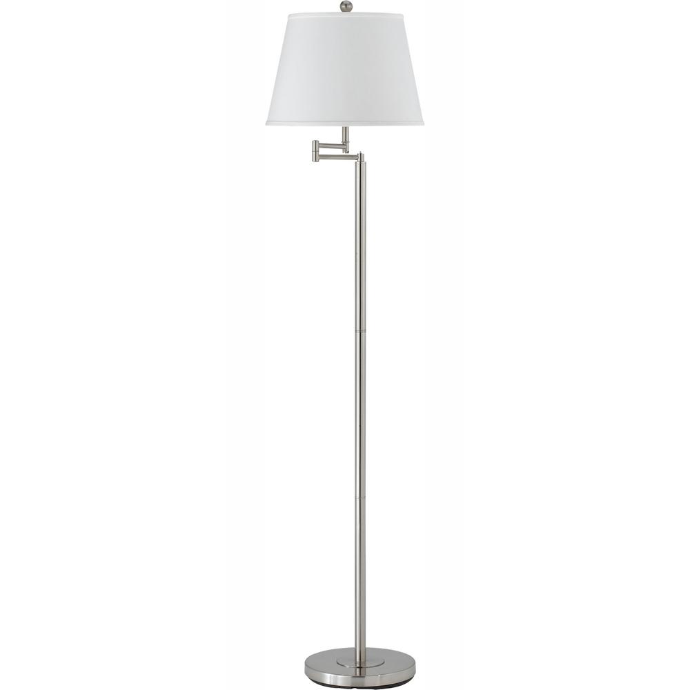 Cal Lighting 60 In Andros Swing Arm Floor Lamp Brushed Steel