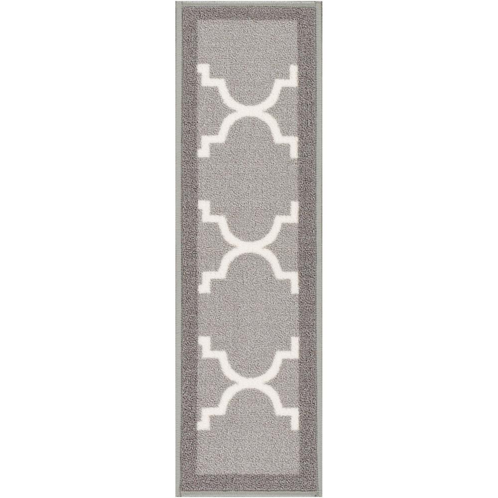 Well Woven Kings Court Brooklyn Trellis Grey Modern Lattice Rubber Back