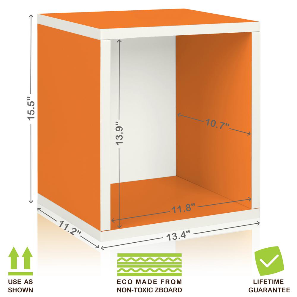 Way Basics Eco Stackable Zboard 11 2 X 13 4 12 8 Tool Free Eco Stackable Zboard 11 2 X 13 4 12 8 Tool Free Assembly Tall Storage Cube Unit Organizer In Orange