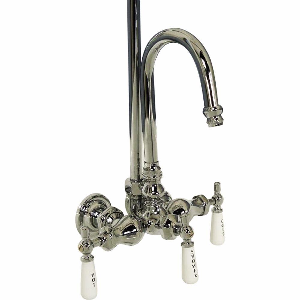 Barclay Products 3 Handle Claw Foot Tub Faucet Without Hand Shower