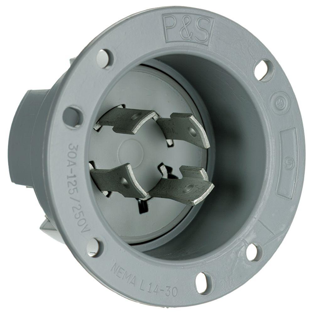 Legrand pass seymour 30 amp 250 volt locking flanged inlet l1430ficc3