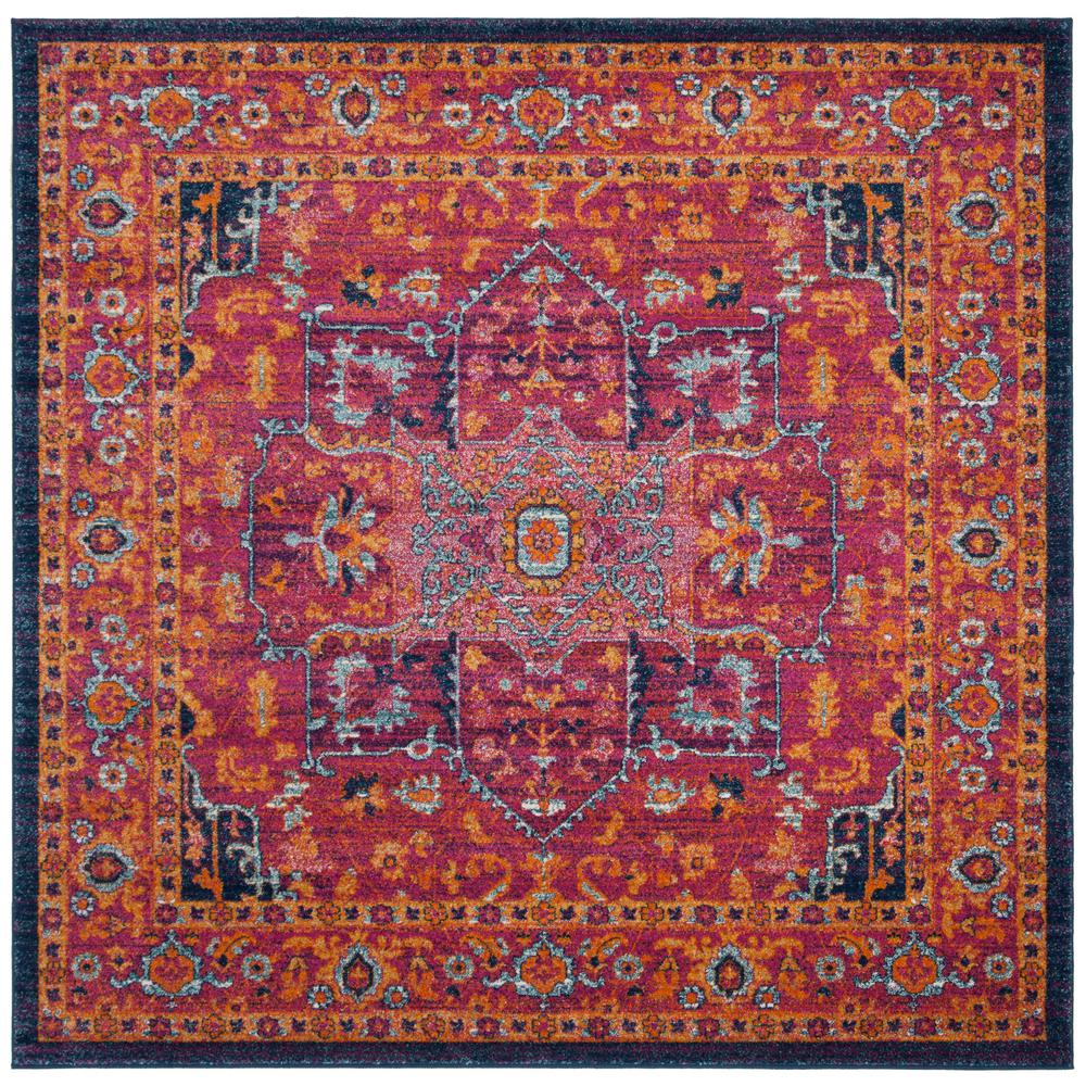 Safavieh Evoke Fuchsia Orange 7 Ft X Square Area Rug