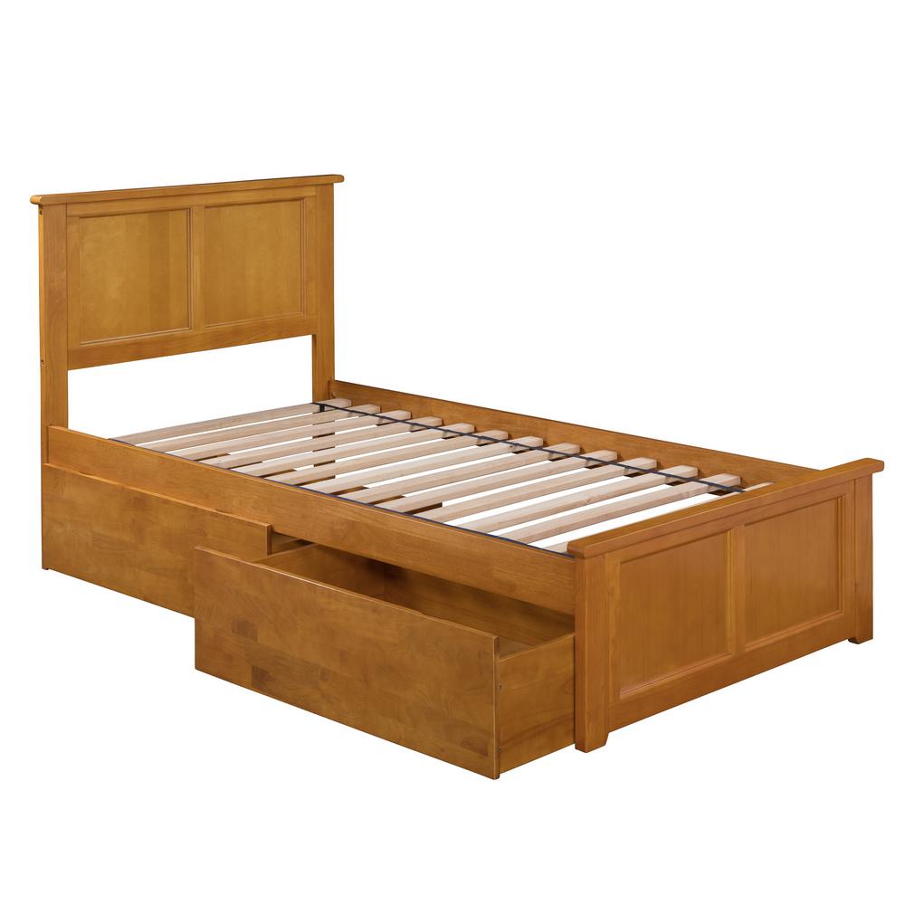 Atlantic Furniture Madison Twin Platform Bed With Matching Foot Atlantic Furniture Madison Twin Platform Bed With Matching Foot Board 2 Urban Drawers In Caramel Ar8626117 The Home Depot