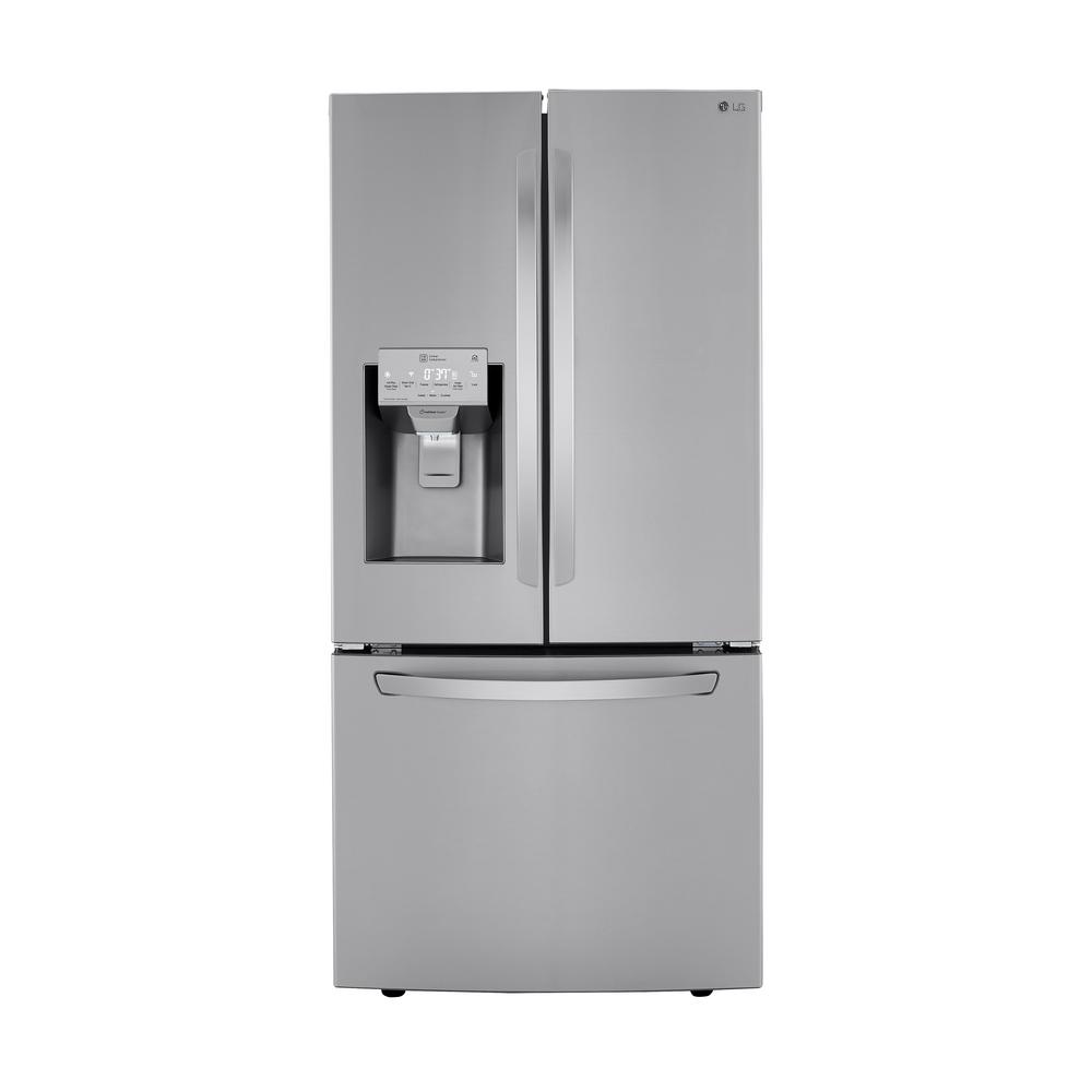 Lg Electronics 25 Cu Ft 3 Door French Door Refrigerator In Printproof Stainless With Ice And Water Dispenser And Slim Door Ice