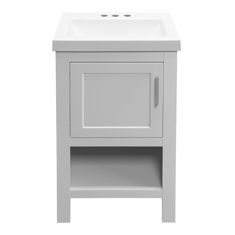 Glacier Bay Spa 18 1 2 In W Bath Vanity In Dove Gray With Cultured Marble Vanity Top In White With White Sink Ppspadvr18 The Home Depot