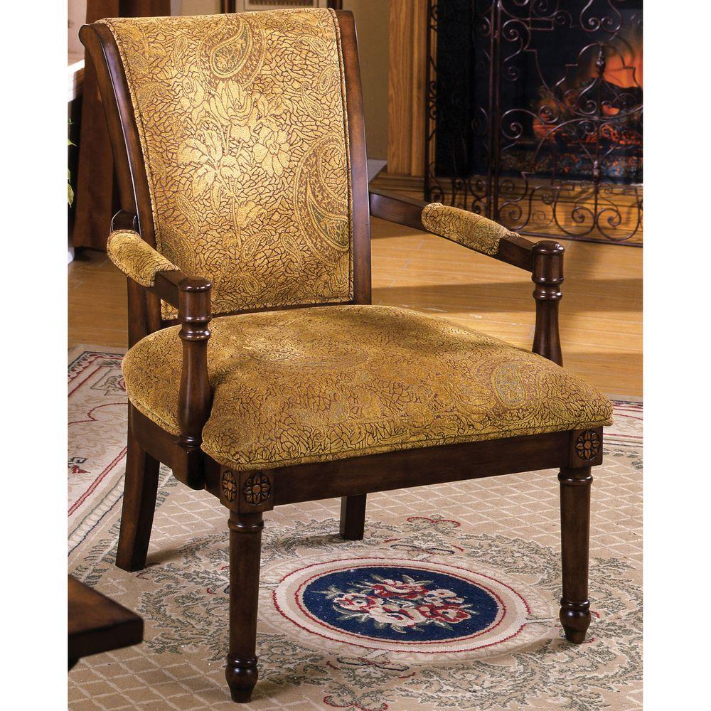 Stockton Antique Oak Fabric Arm Chair