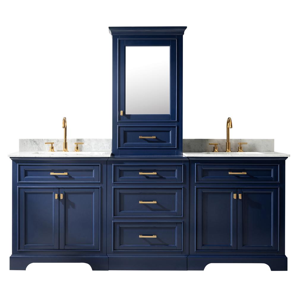 Design Element Milano 96 in. W x 22 in. D Bath Vanity in Blue with