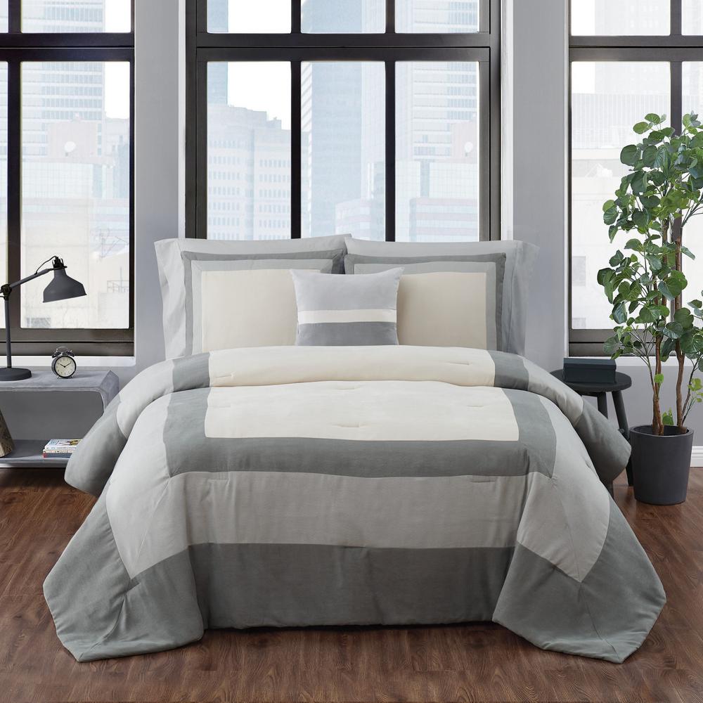 Multi Double Comfy LONDON CITY Bed Set with Duvet Cover and Pillow Cases Polyester-Cotton 