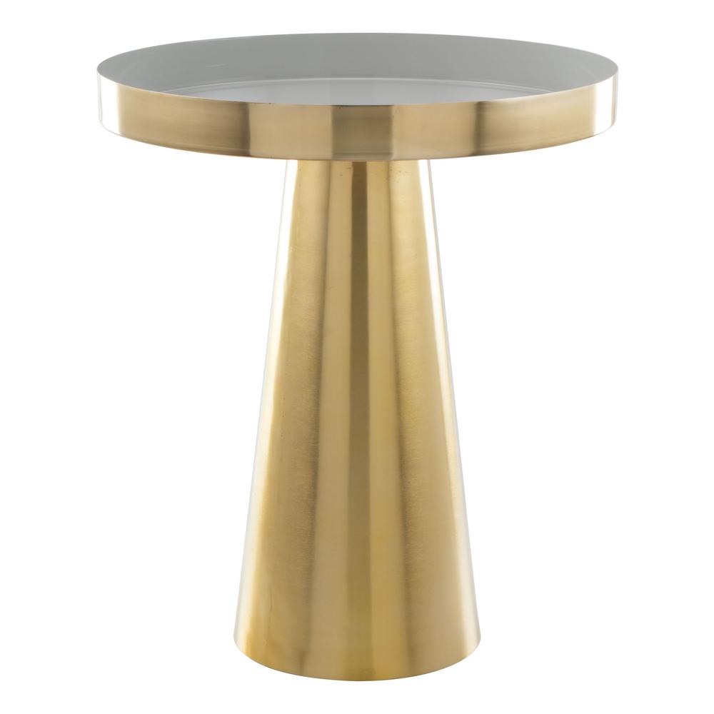 ZUO Nova White and Gold Side Table101452 The Home Depot
