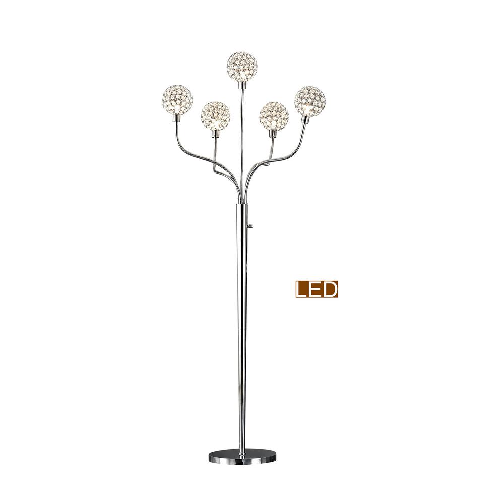 5 light floor lamp white