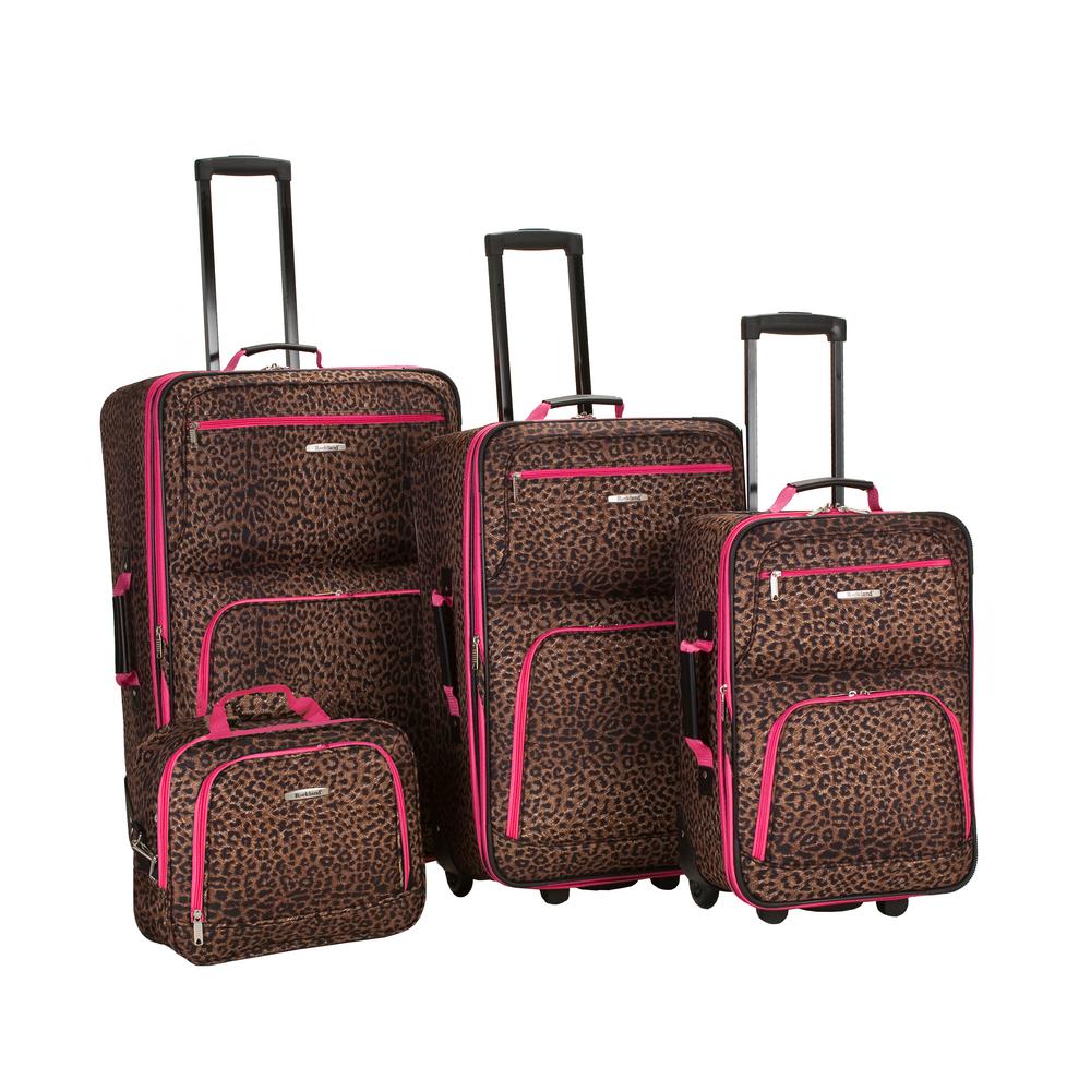 Rockland Expandable Jungle 4-Piece Softside Luggage Set, Pinkleopard was $239.0 now $143.4 (40.0% off)