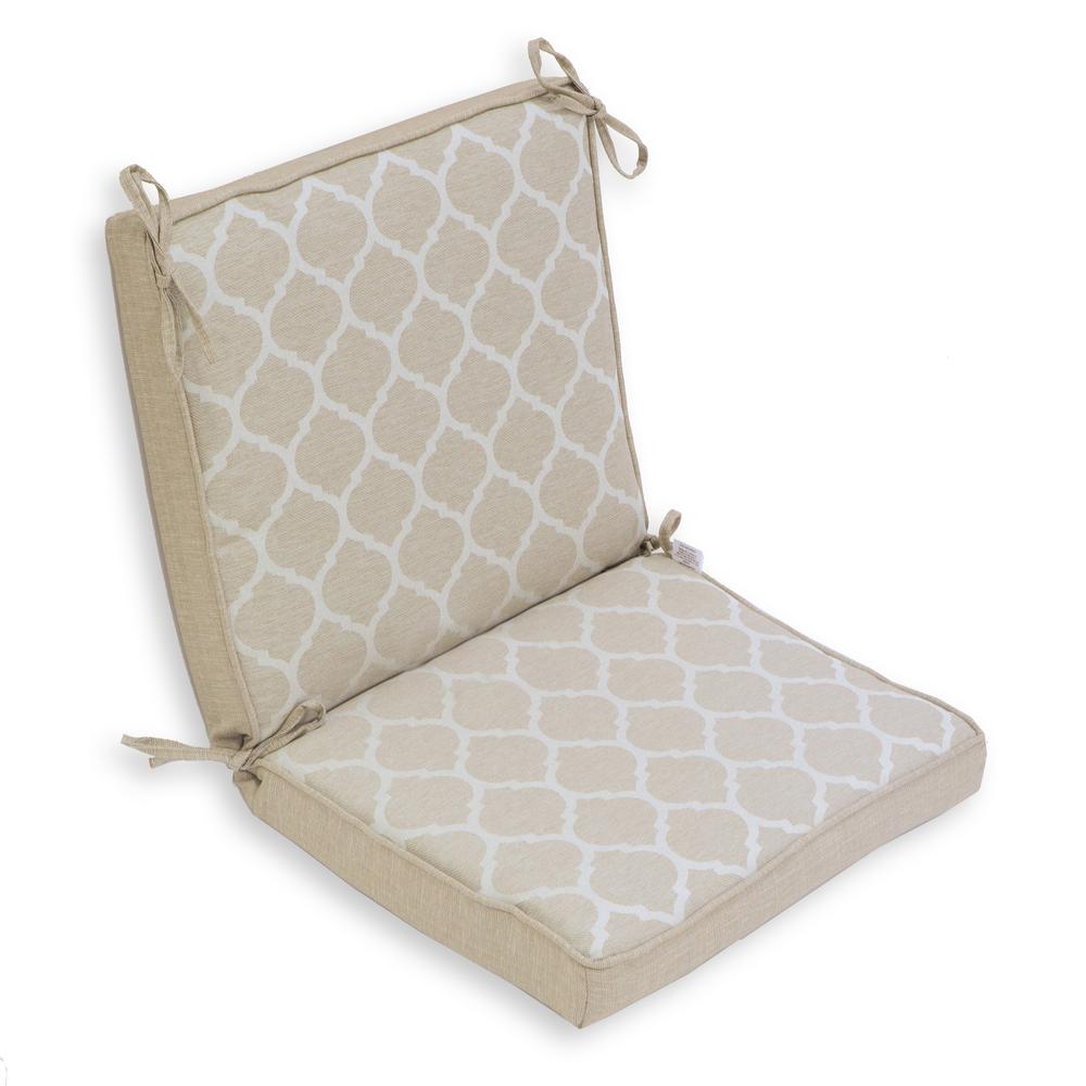 Geometric Beige Tan Outdoor Chair Cushions Outdoor Cushions The Home Depot