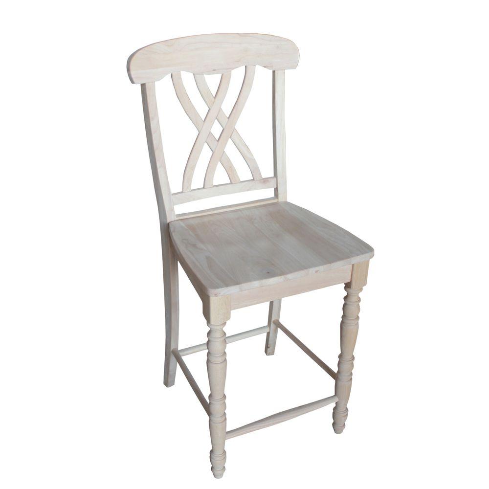 International Concepts 24 inch Unfinished Wood Bar Stool