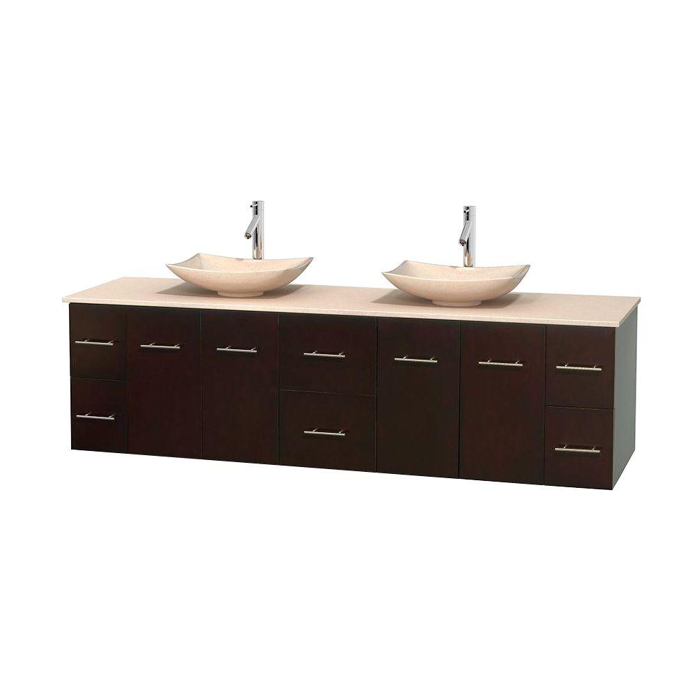 Wyndham Collection Centra 80 In Double Vanity Espresso With Wyndham Collection Centra 80 In Double Vanity Espresso With Marble Top Ivory