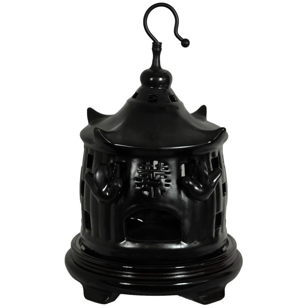 Oriental Furniture 11 In Solid Black Porcelain Oriental Furniture 11 In Solid Black Porcelain Bird Cage Bw Blk The Home Depot