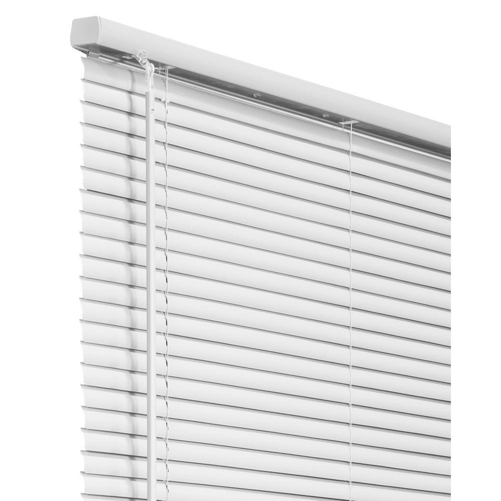 Chicology White Cordless 1 in. Vinyl Mini Blind 70 in. W x 48 in. LVNBGW7048 The Home Depot