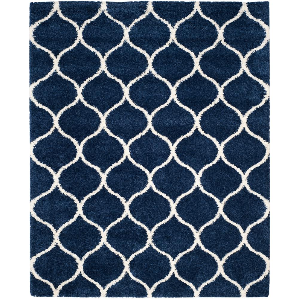 Navy shag area rug