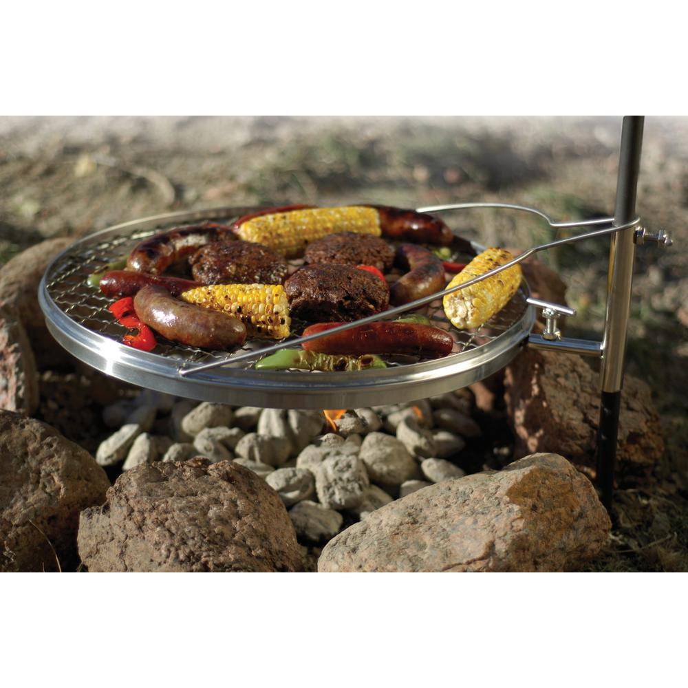 Open Fire Pit Grill Portable Stainless Steel Charcoal Or Wood