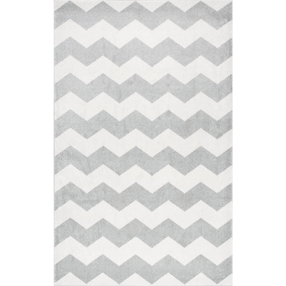 nuLOOM Aponte Chevron Grey 5 ft. 3 in. x 7 ft. 9 in. Area RugRZPL01E