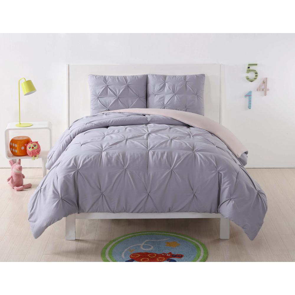 Anytime Pleated Lavender Full/Queen Comforter Set ...