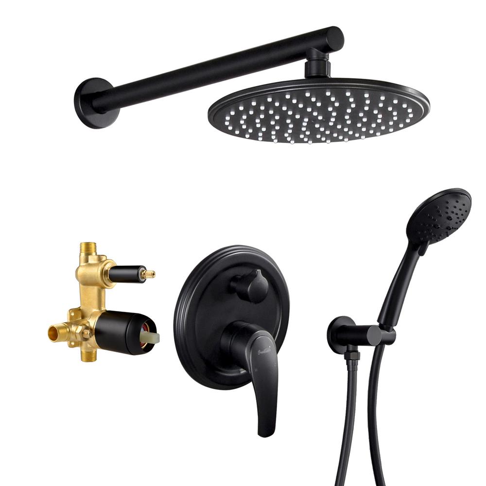Aurora Decor Single-Handle 2- -Spray Round High Pressure Shower Faucet