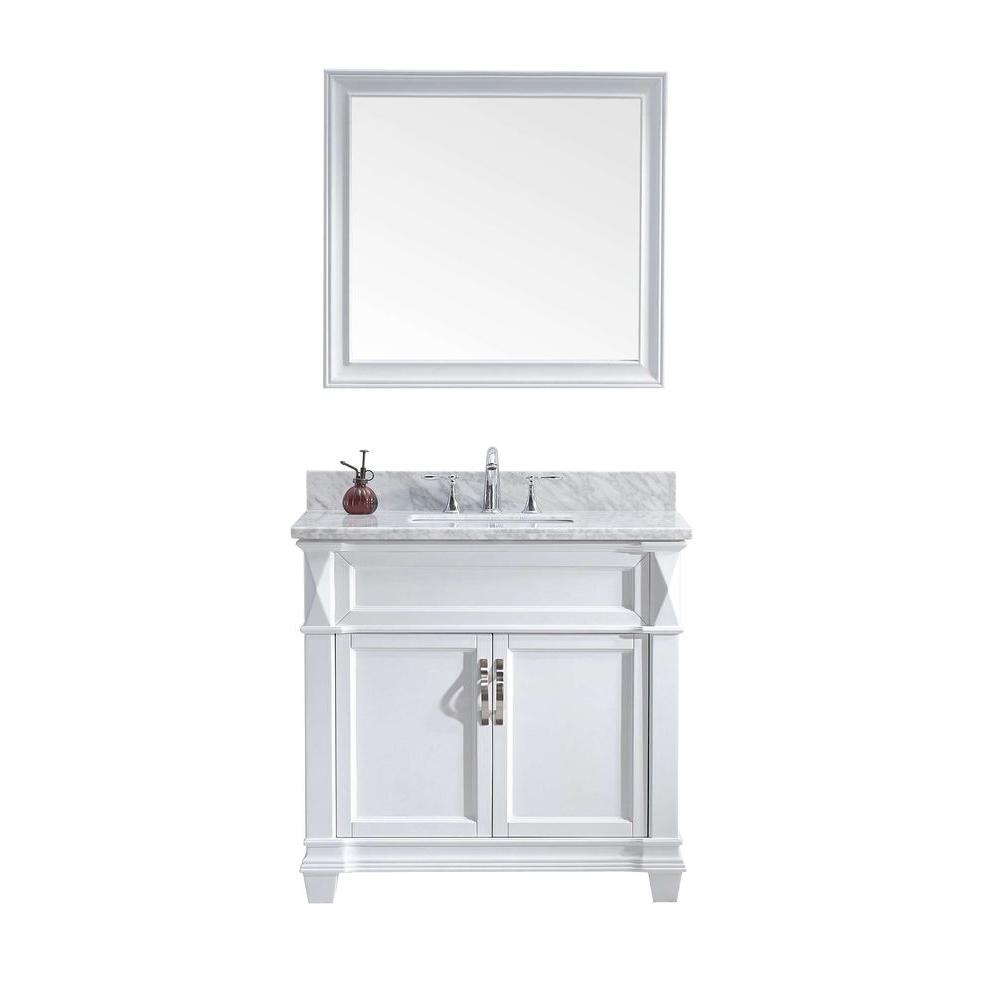 Virtu USA Victoria 36 in. W x 36 in. H Vanity with Marble Vanity Top in