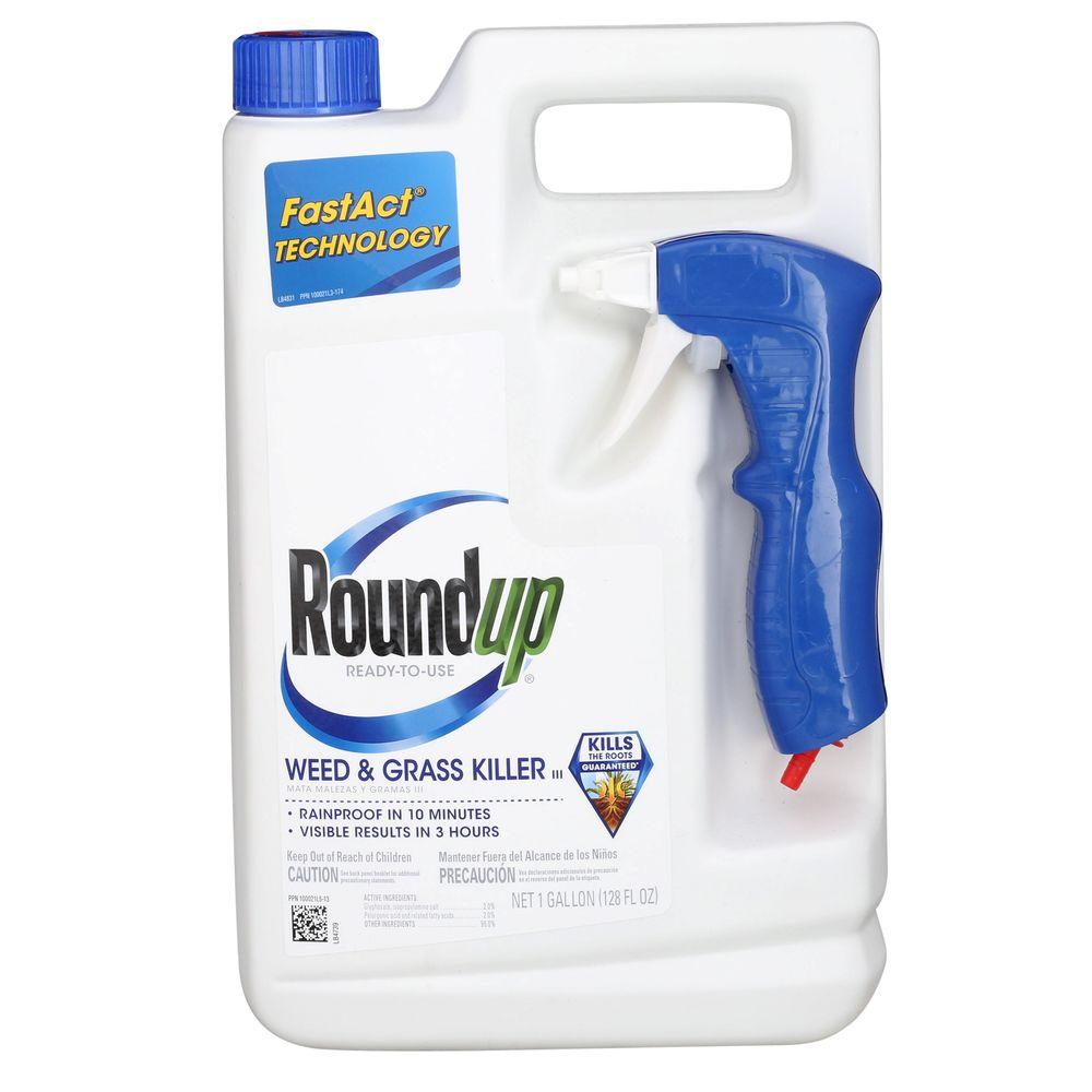 Roundup 1 gal. Ready-to-Use Plus Weed and Grass Killer (Case of 4)-5003210 - The Home Depot