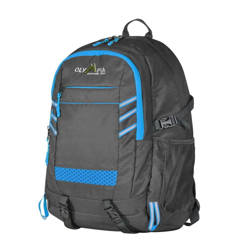 Olympia USA Eagle 25L 19 in. Gray and Blue Outdoor Backpack with padded ...