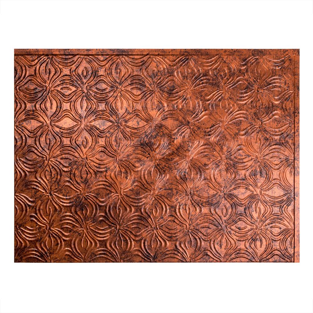 Fasade Lotus 18 in. x 24 in. Moonstone Copper Vinyl Decorative Wall