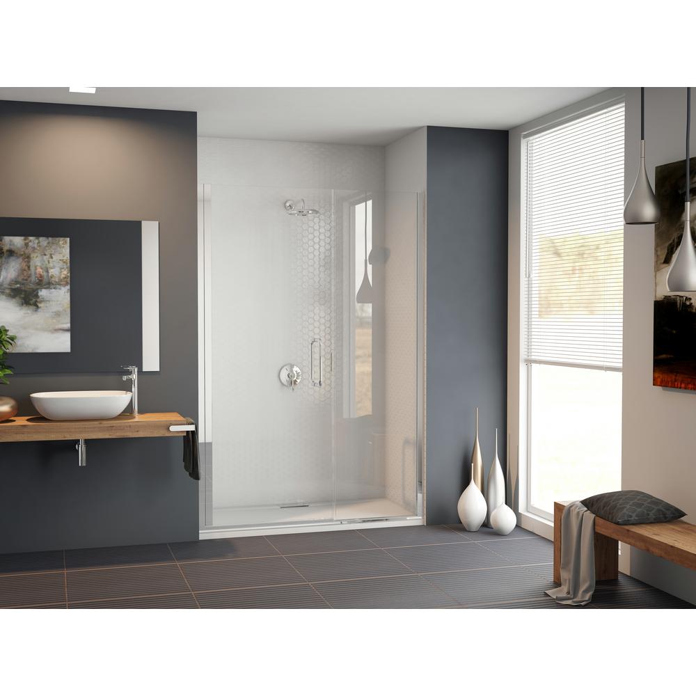 Coastal Shower Doors Illusion 56 in. to 57.25 in. x 70 in. SemiFrameless Hinged Shower Door