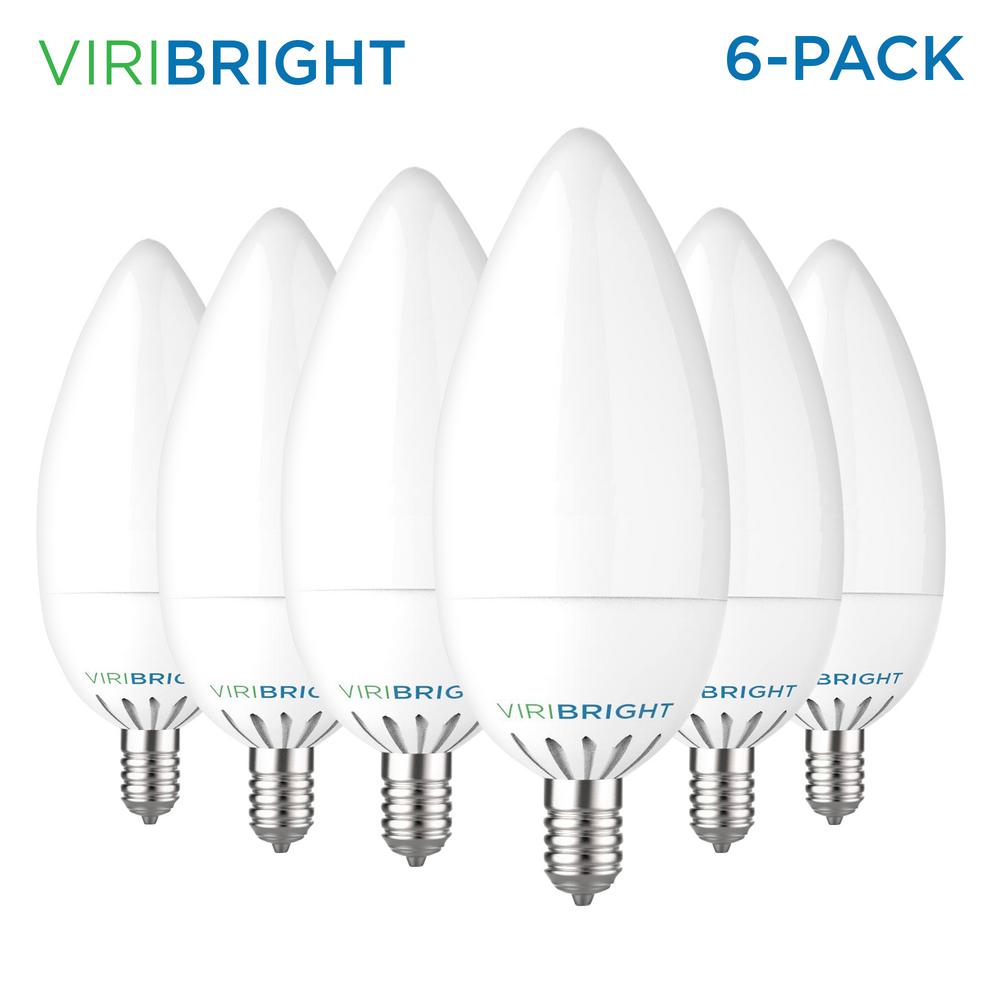Viribright 25Watt Equivalent B10 NonDimmable E12 Candelabra Base LED