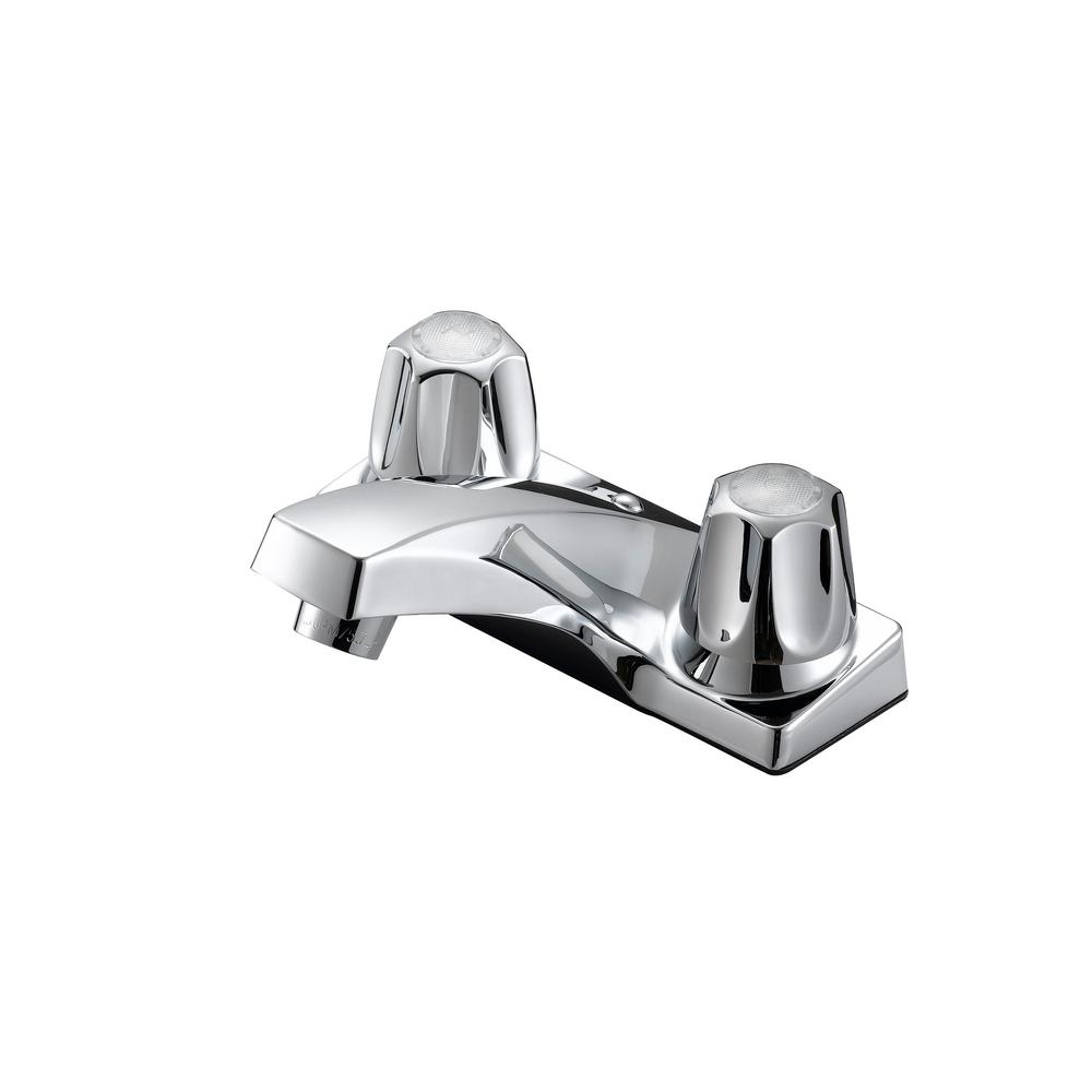 BK PRODUCTS 4 In. Centerset 2-Handle Square Base Bathroom Faucet In ...