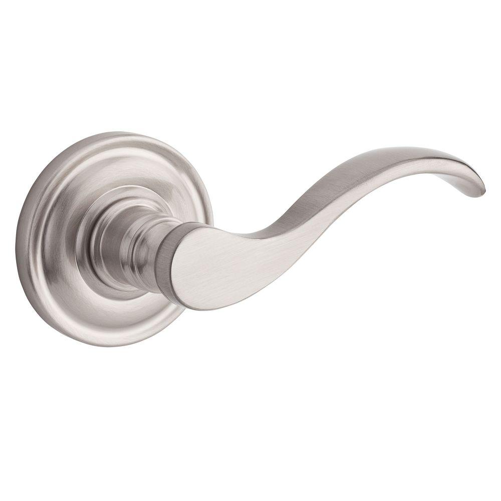 Baldwin Reserve Curve Satin Nickel Universal Bed Bath Door Lever Baldwin Reserve Curve Satin Nickel Universal Bed Bath Door Lever With Traditional Round Rose