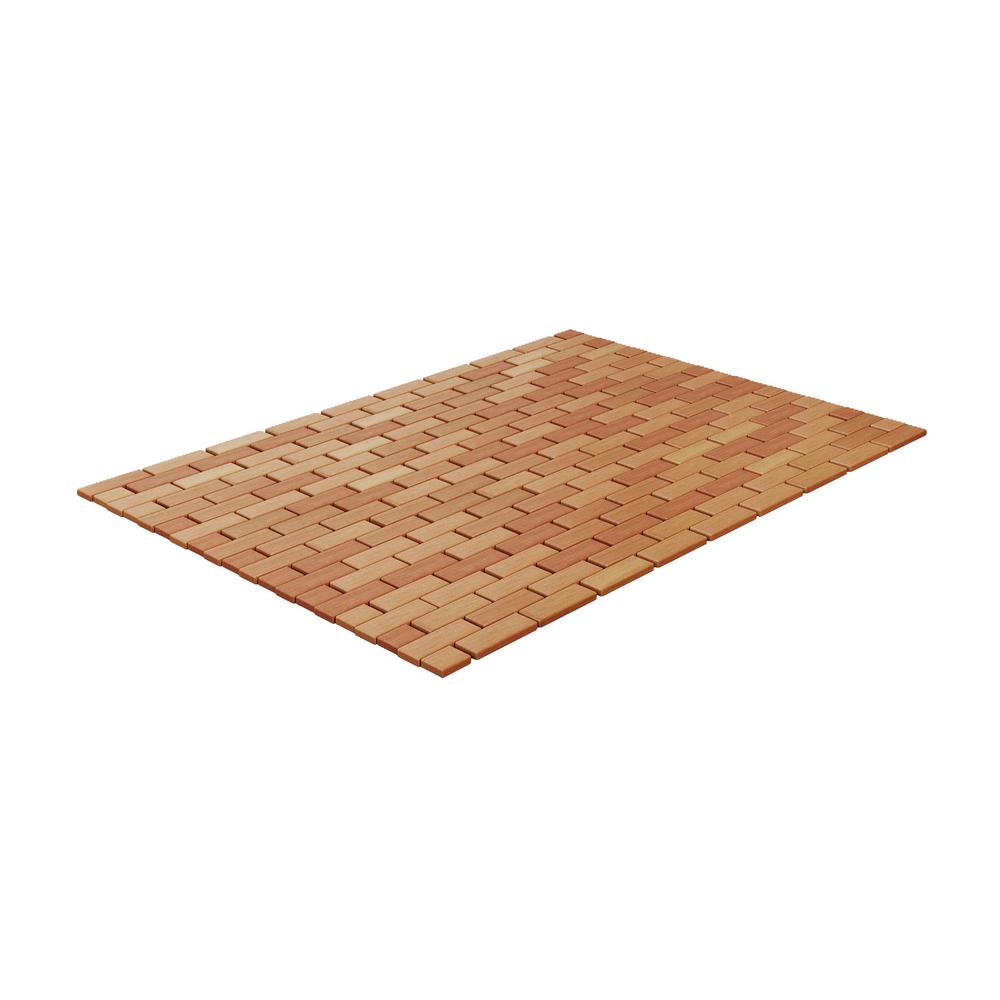 Lavish Home 16 In X 24 In Bamboo Bathroom Mat Hw2400004 The