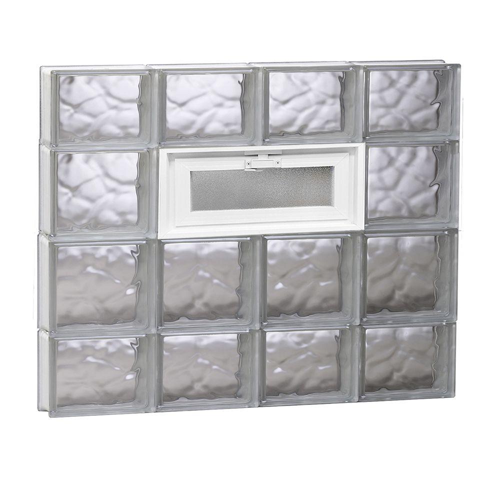 Clearly Secure 31 in. x 27 in. x 3.125 in. Frameless Wave Pattern