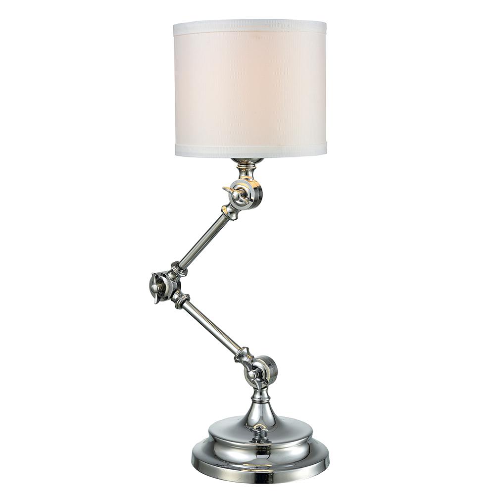 Springdale Lighting Arundel 17 5 In Polished Chrome Desk Lamp With Springdale Lighting Arundel 17 5 In Polished Chrome Desk Lamp With Fabric Shade