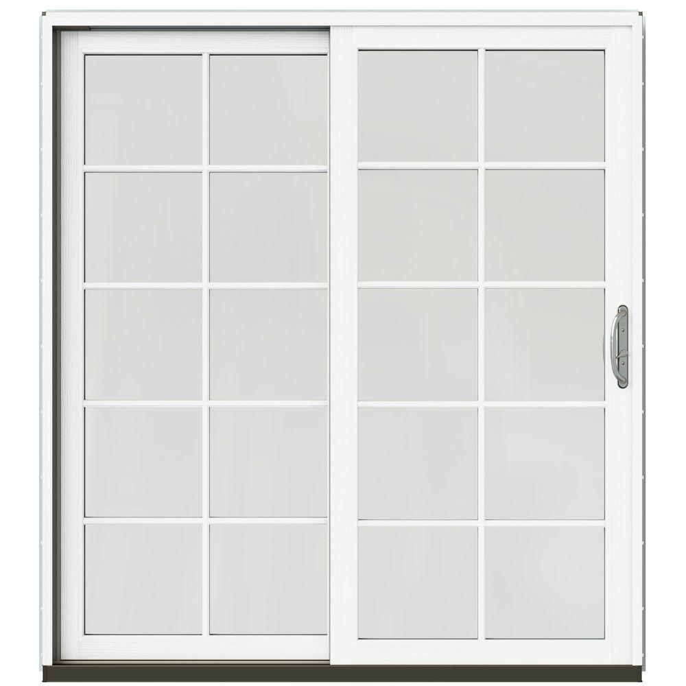 JELDWEN 711/4 in. x 791/2 in. W2500 Dark Chocolate Prehung Left