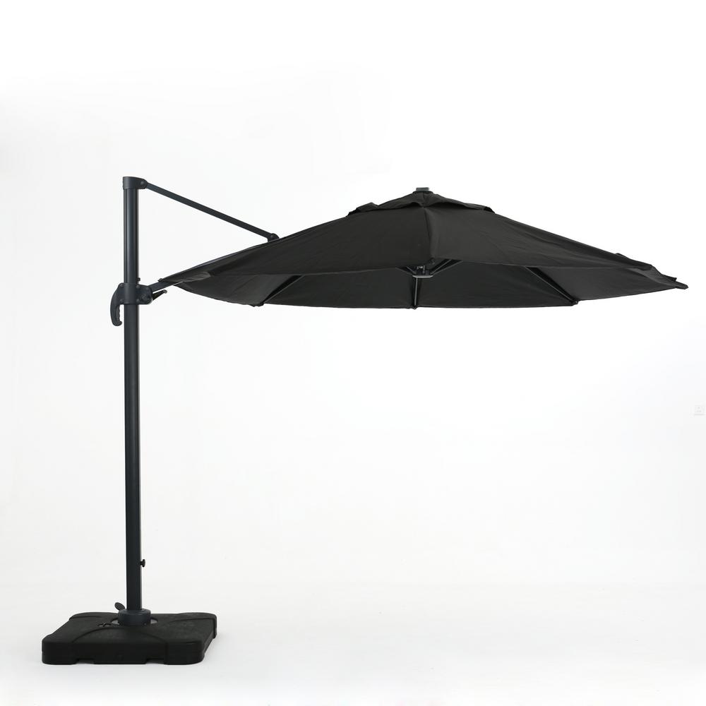 Noble House 9 83 Ft Aluminum Cantilever Tilt Patio Umbrella In Black 18382 The Home Depot