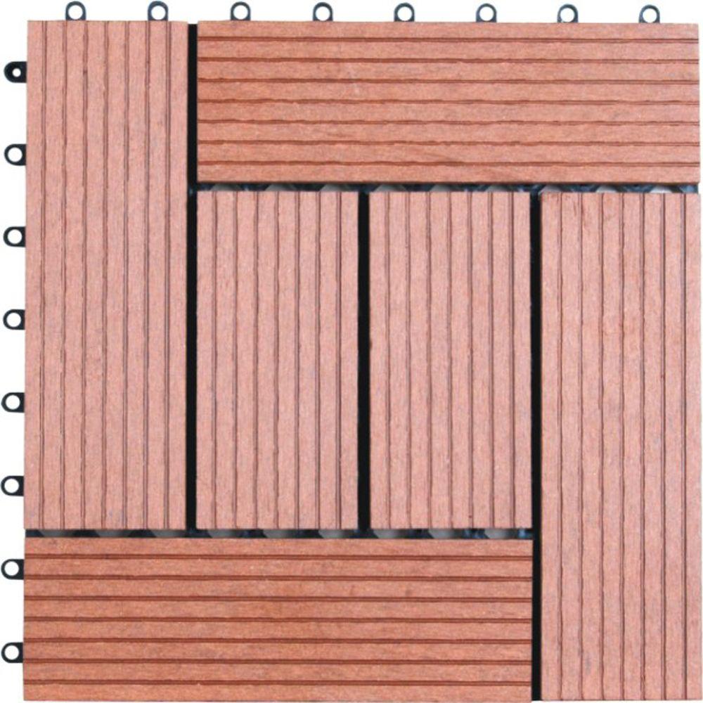 Naturesort 6 Slat 1 Ft X Composite Deck Tile In Dark Tan 11 Composite Deck Tile In Dark