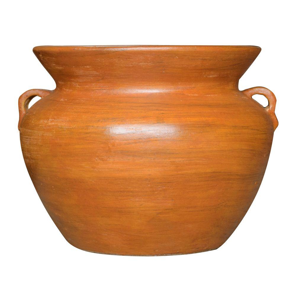 21 In Dia Smooth Handle Terra Cotta Clay Pot RCT 310 T The Home Depot   Terra Cotta Flower Pots Rct 310 T 64 1000 