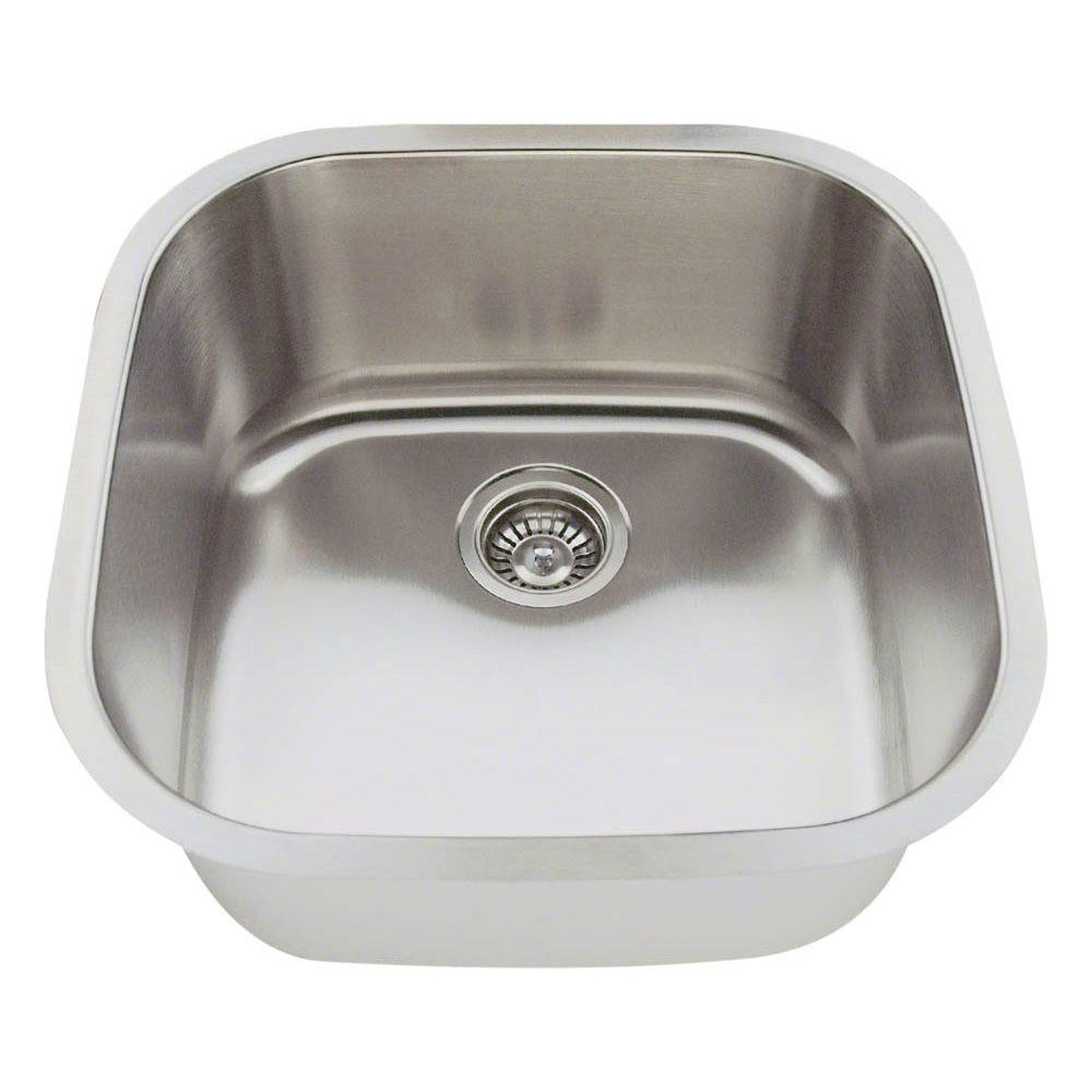 Polaris Sinks Undermount Stainless Steel 20 In Single Bowl Bar Sink