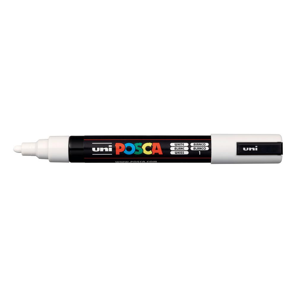 POSCA PC-5M Medium Bullet White Paint Marker-076930 - The Home Depot